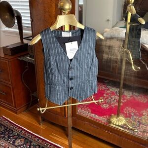 Dissh marcel black pinstripe vest nwt